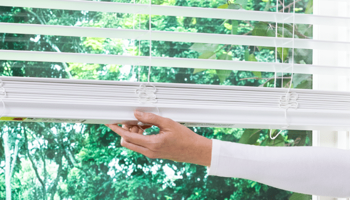 manual blinds in Trapezoid Window