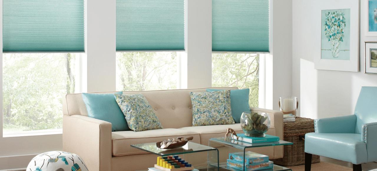 Blue Pleated Shades